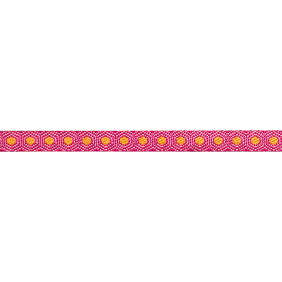 Tiny Gold Tortoise dots on Pink - 3/8" - PER QUARTER METRE