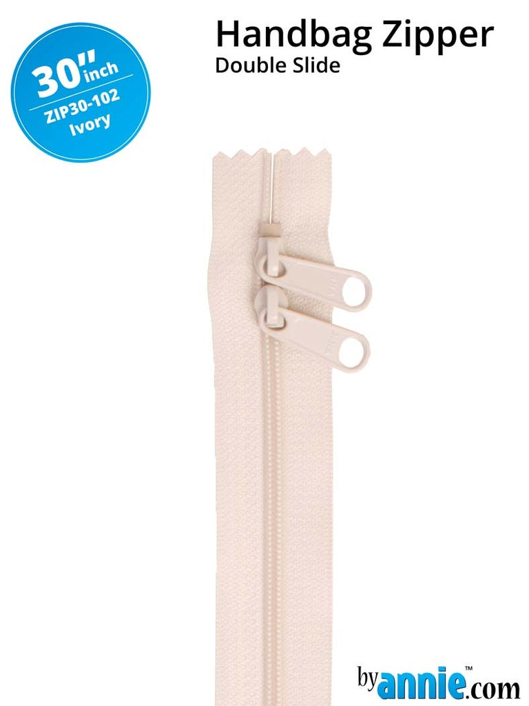 Handbag Zipper 30in Ivory