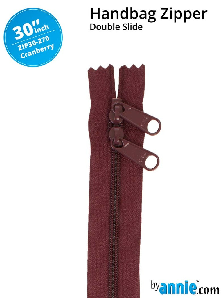 Handbag Zipper 30in Cranberry