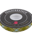 Plaid Diagonal in Fern - 5/8" width - The Great Outdoors