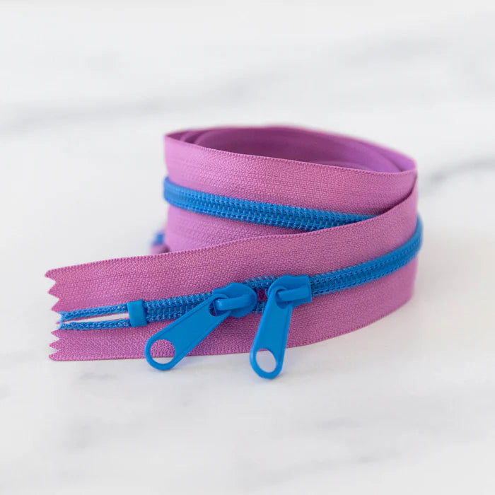 30" Zipper - Double Pull in Blueberry