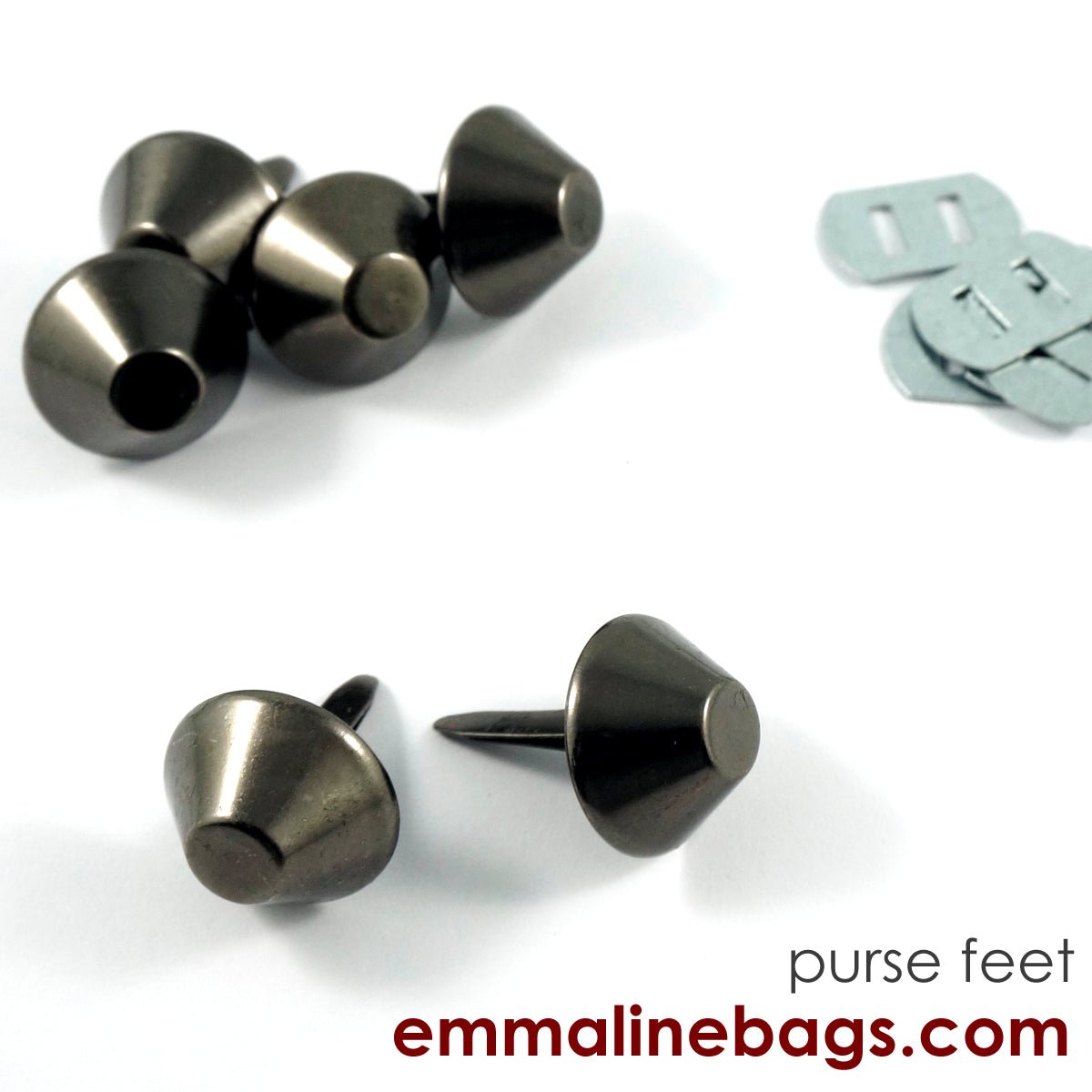 Bucket Purse Feet: 3/4" (18 mm) (6 pack) - Gunmetal