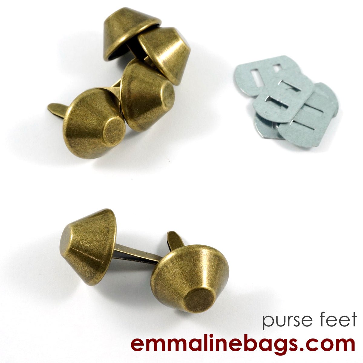 Bucket Purse Feet: 3/4" (18 mm) (6 pack) - Antique Brass