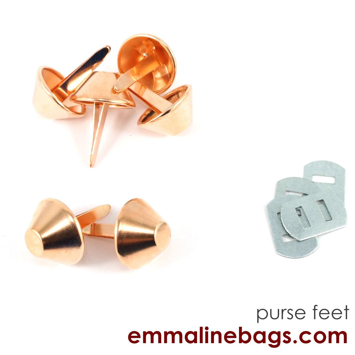 Bucket Purse Feet: 3/4" (18 mm) (6 pack) - Rose Gold/Copper