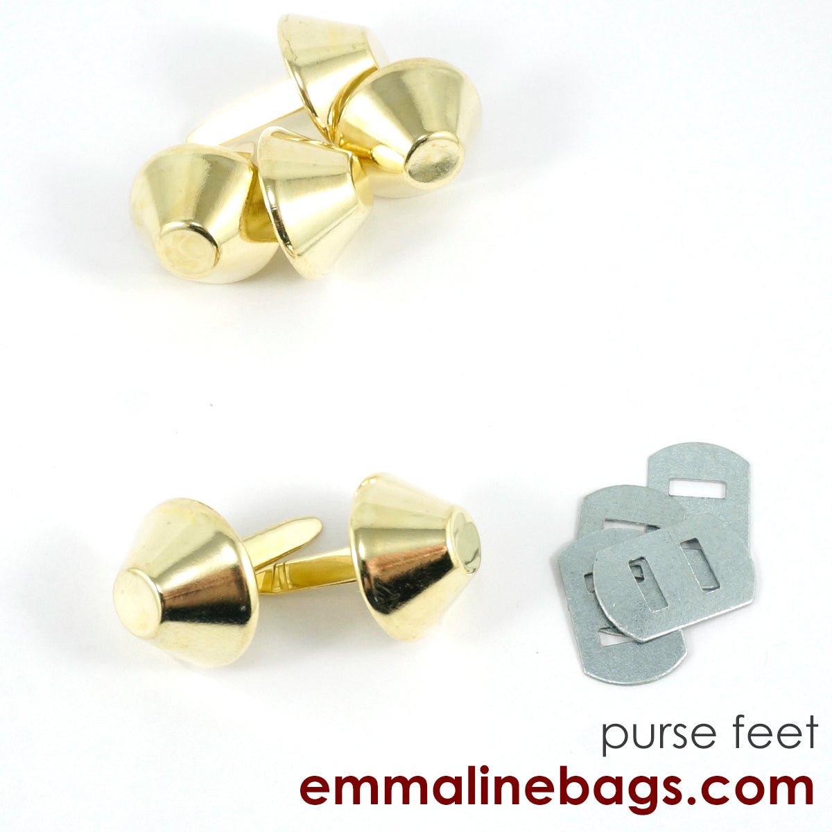 Bucket Purse Feet: 3/4" (18 mm) (6 pack) - Gold