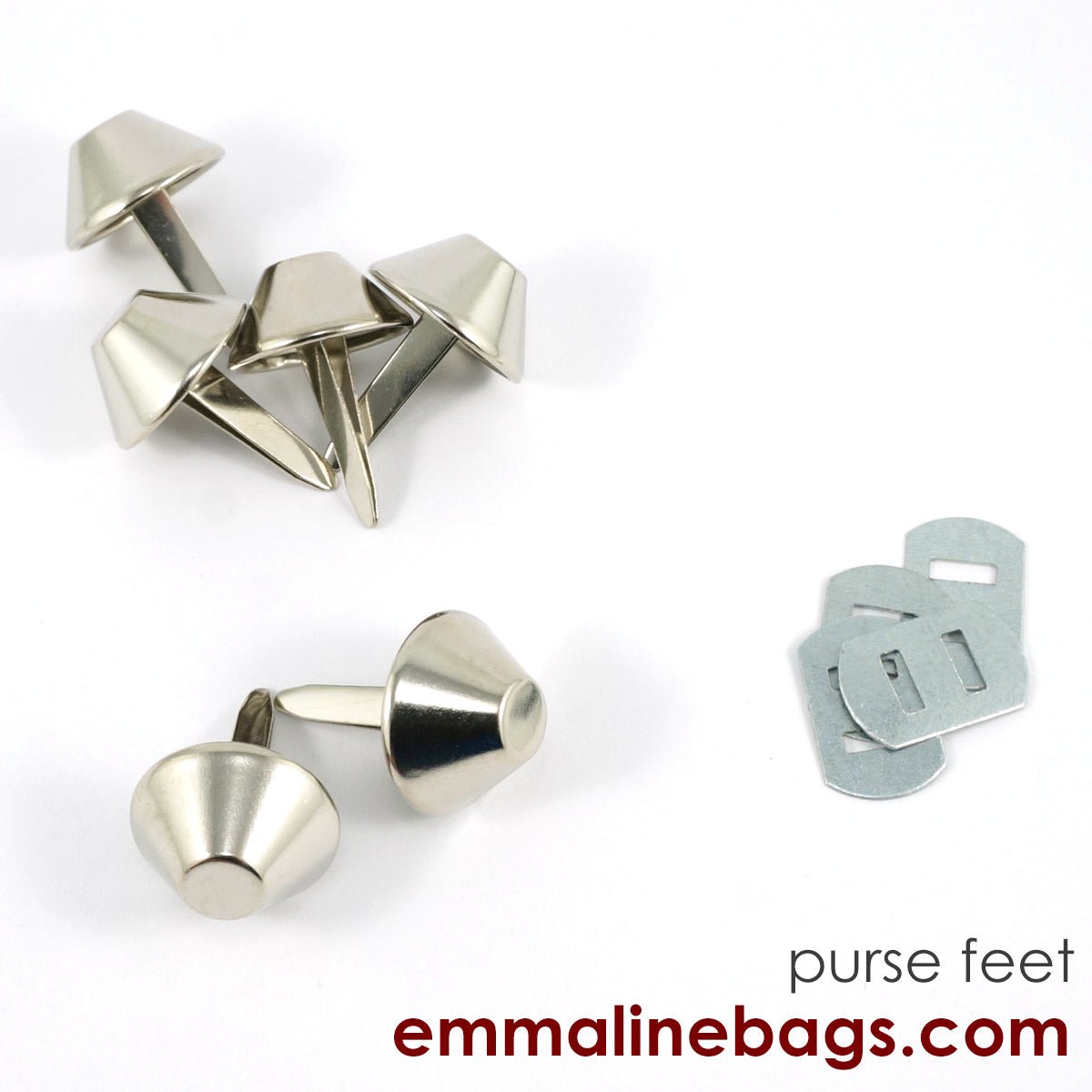 Bucket Purse Feet: 3/4" (18 mm) (6 pack) - Nickel