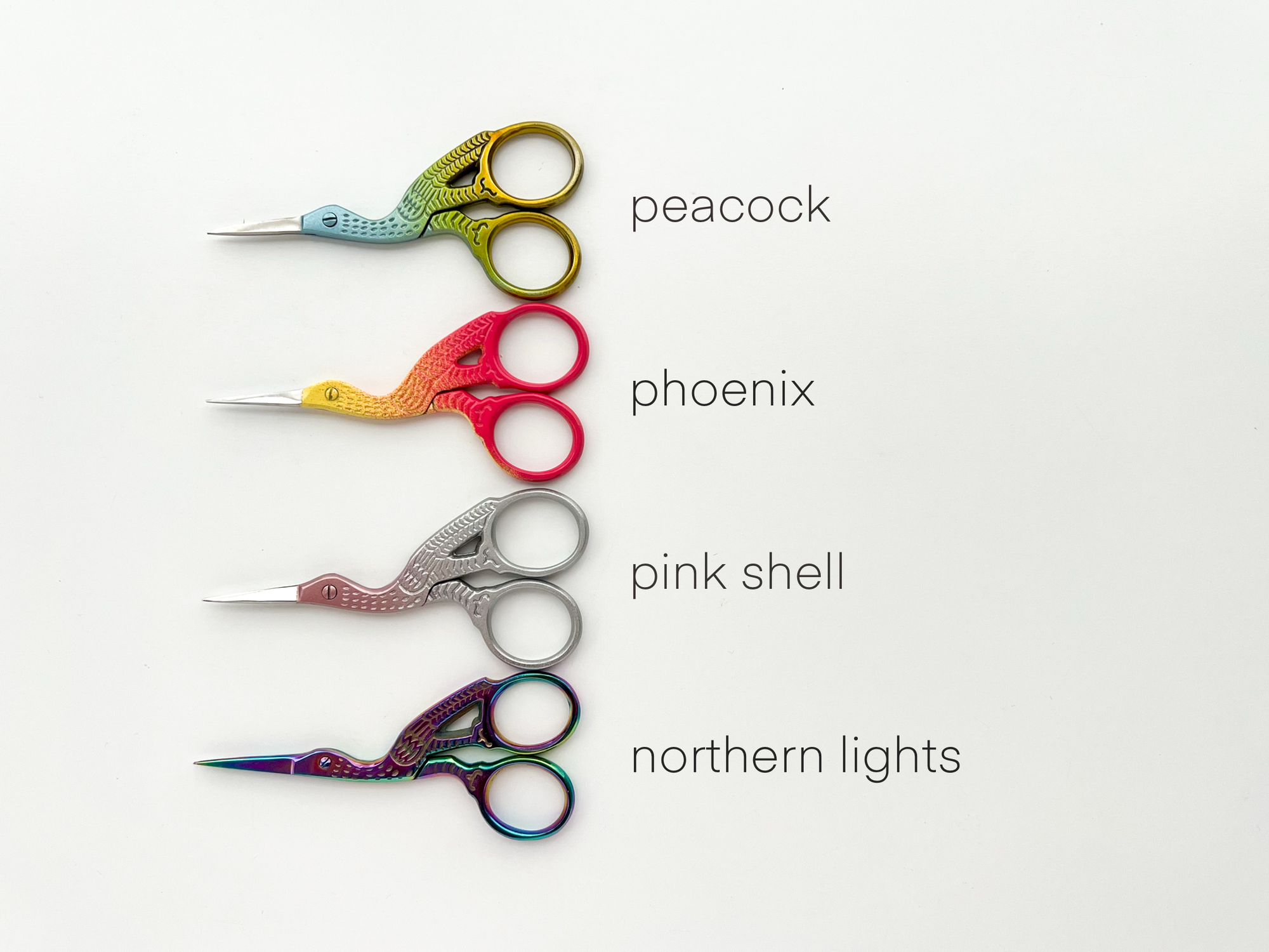 Embroidery stork scissors, small bird scissors: Pink shell