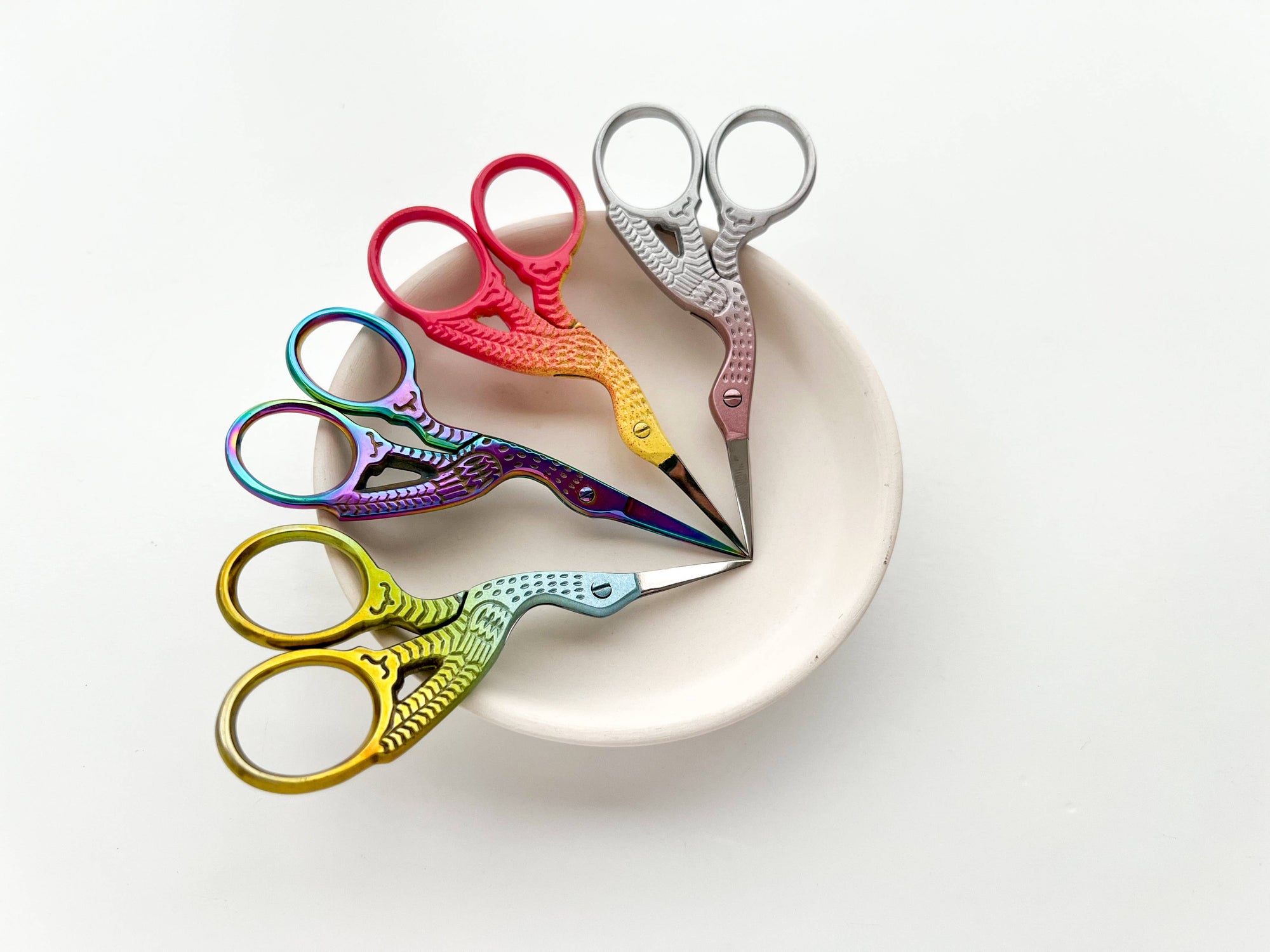 Embroidery stork scissors, small bird scissors: Peacock