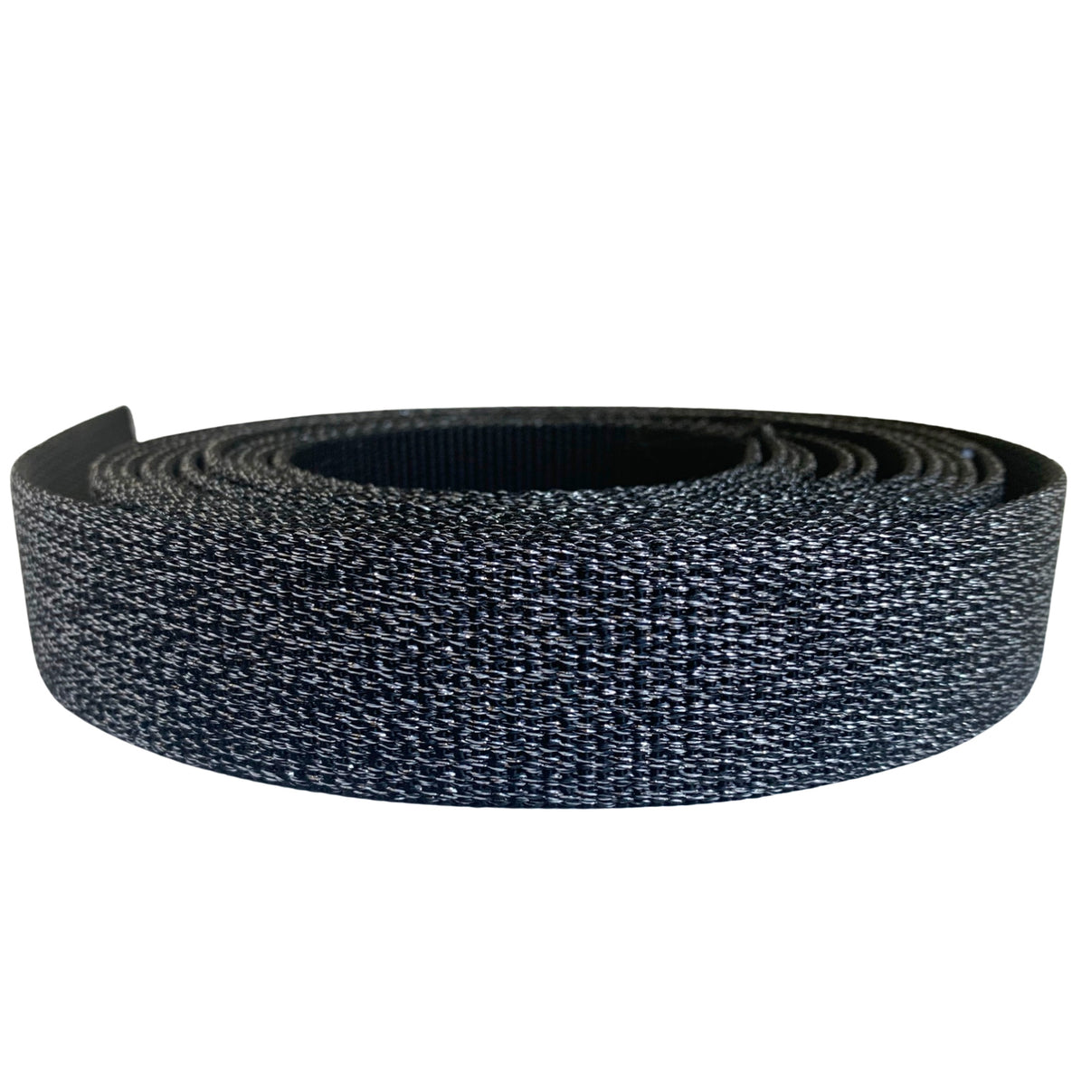 Glitter Webbing Black - PER QUARTER METRE