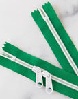 30" Zipper - Double Pull in Kelly