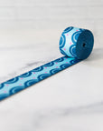 PRE ORDER NOVEMBER 2025 - Color Pop Webbing Sweet Scallops Blueberry 1 1/2" - KP Creates - PER QUARTER METRE