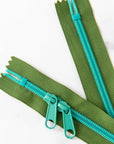 30" Zipper - Double Pull in Lagoon