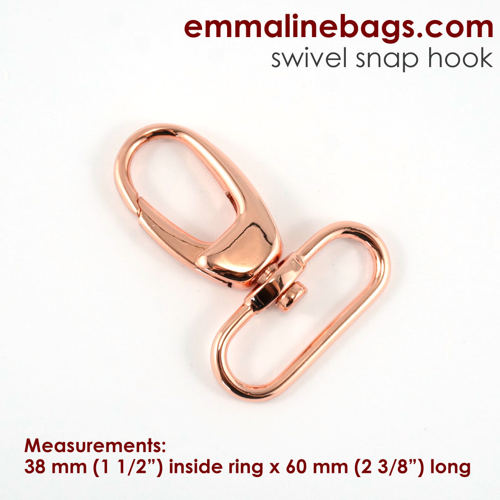 Swivel Snap Hook 1 1/2" (38mm) in Rose Gold (2 Pack)