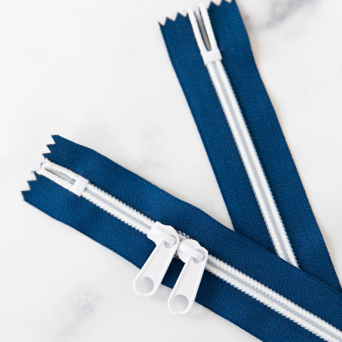 30" Zipper - Double Pull in Navy