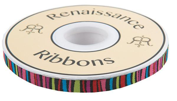 Dark Fanciful Stripes - 3/8" - Odile Bailleoul - PER QUARTER METRE