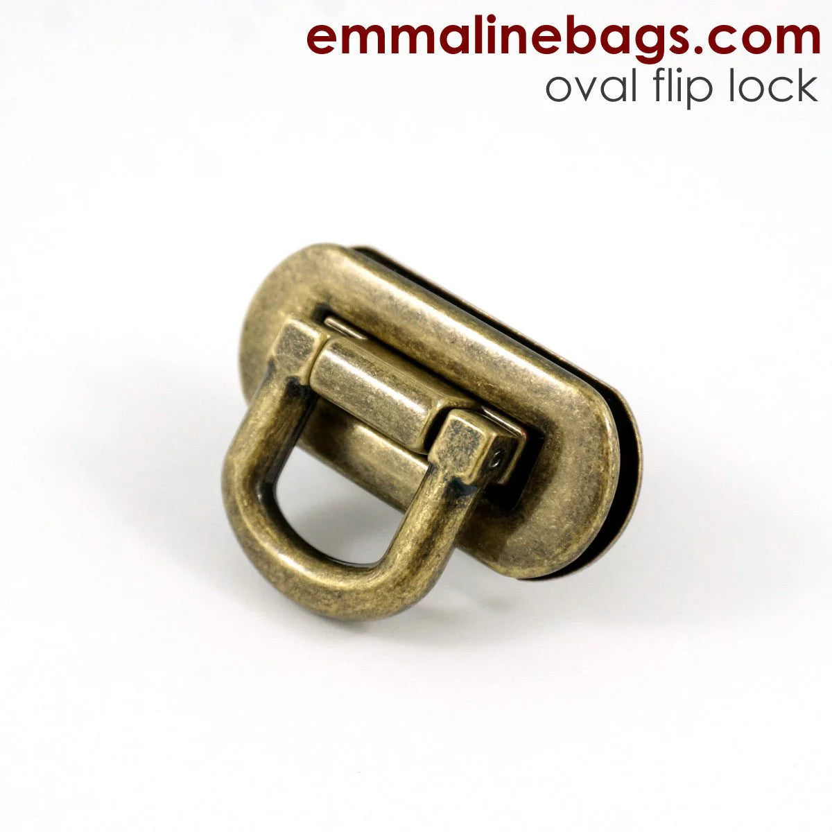 Oval Flip Lock Antique Brass