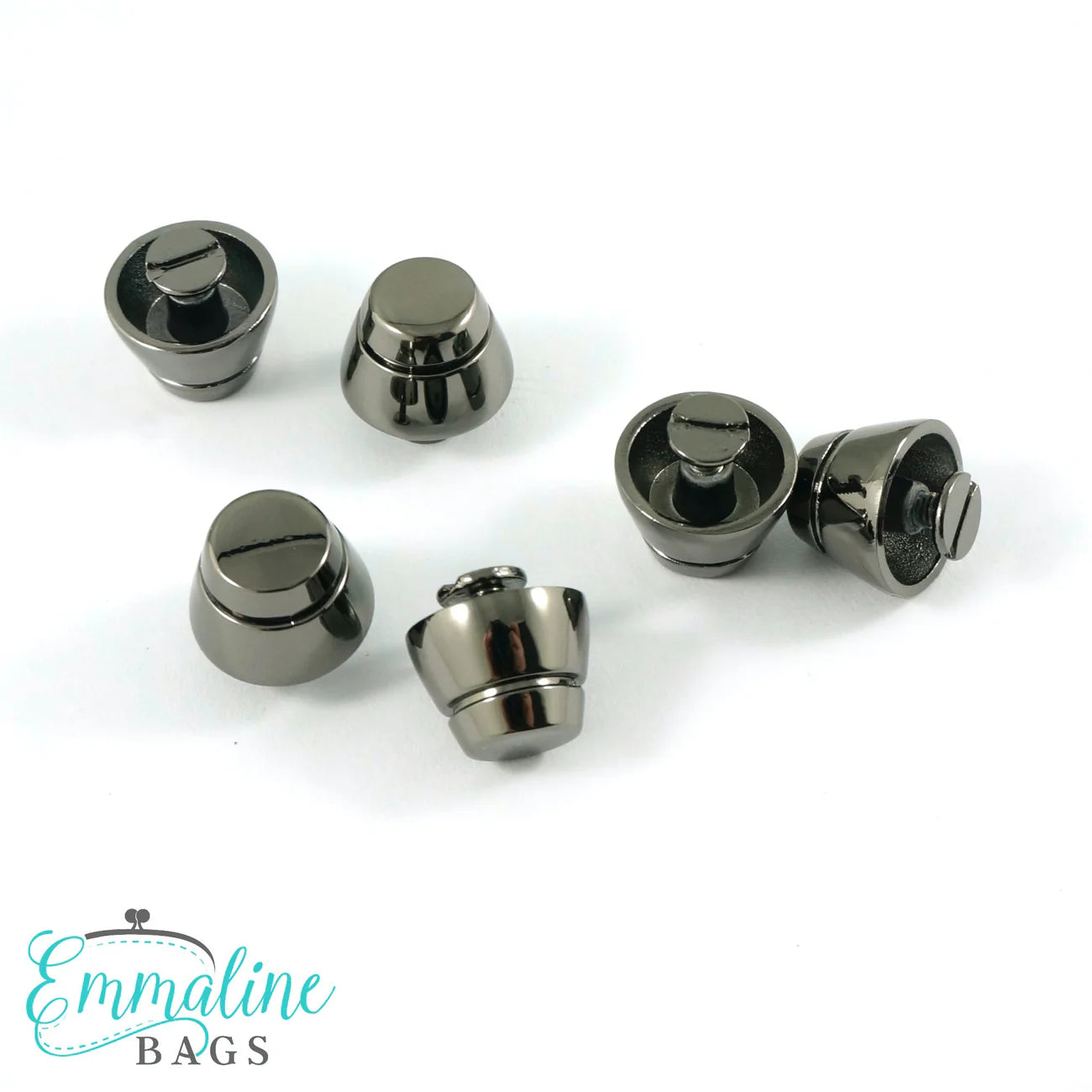 Premium Purse Feet: Size 14 mm (9/16") wide (6 pack) - Gunmetal