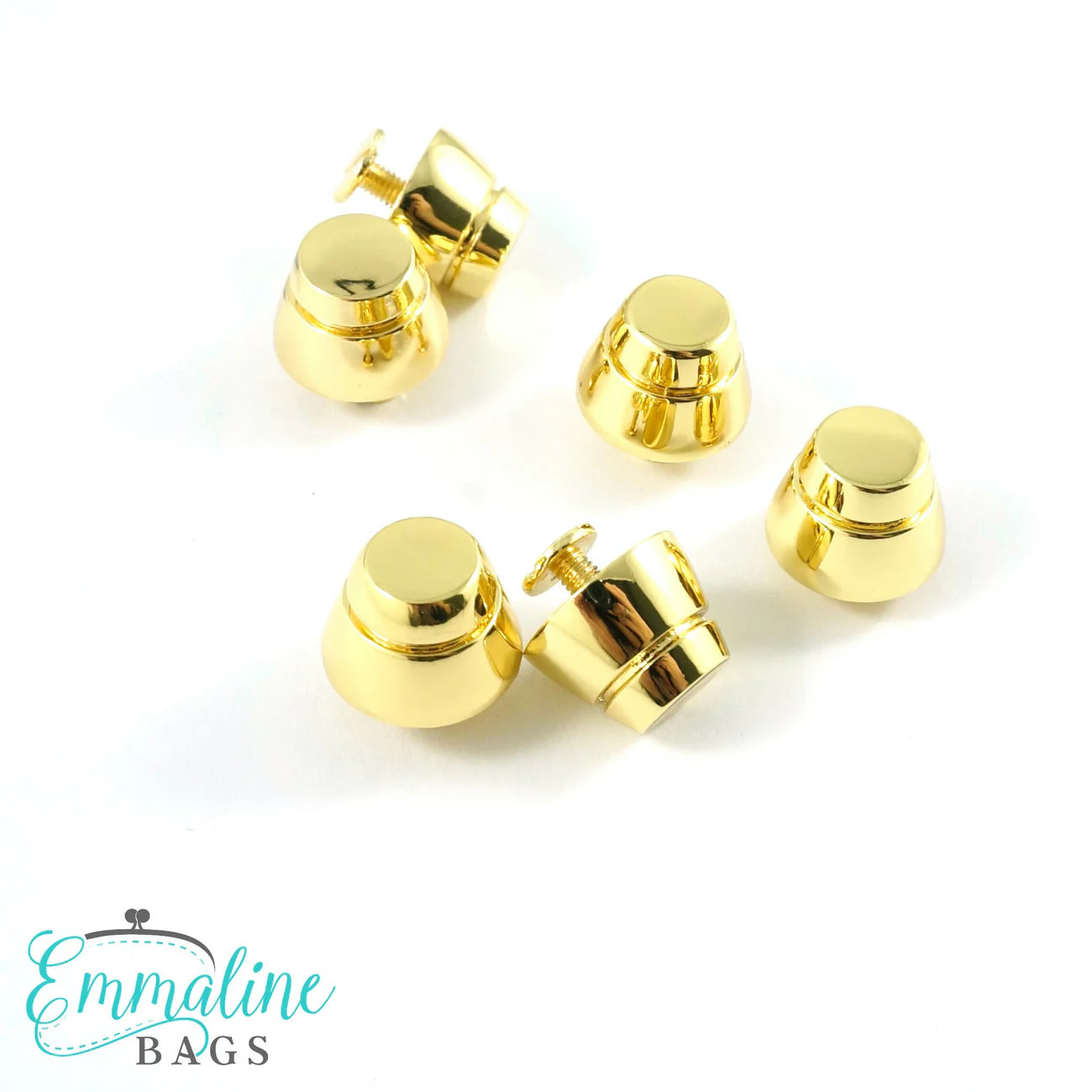Premium Purse Feet: Size 14 mm (9/16") wide (6 pack) - Gold