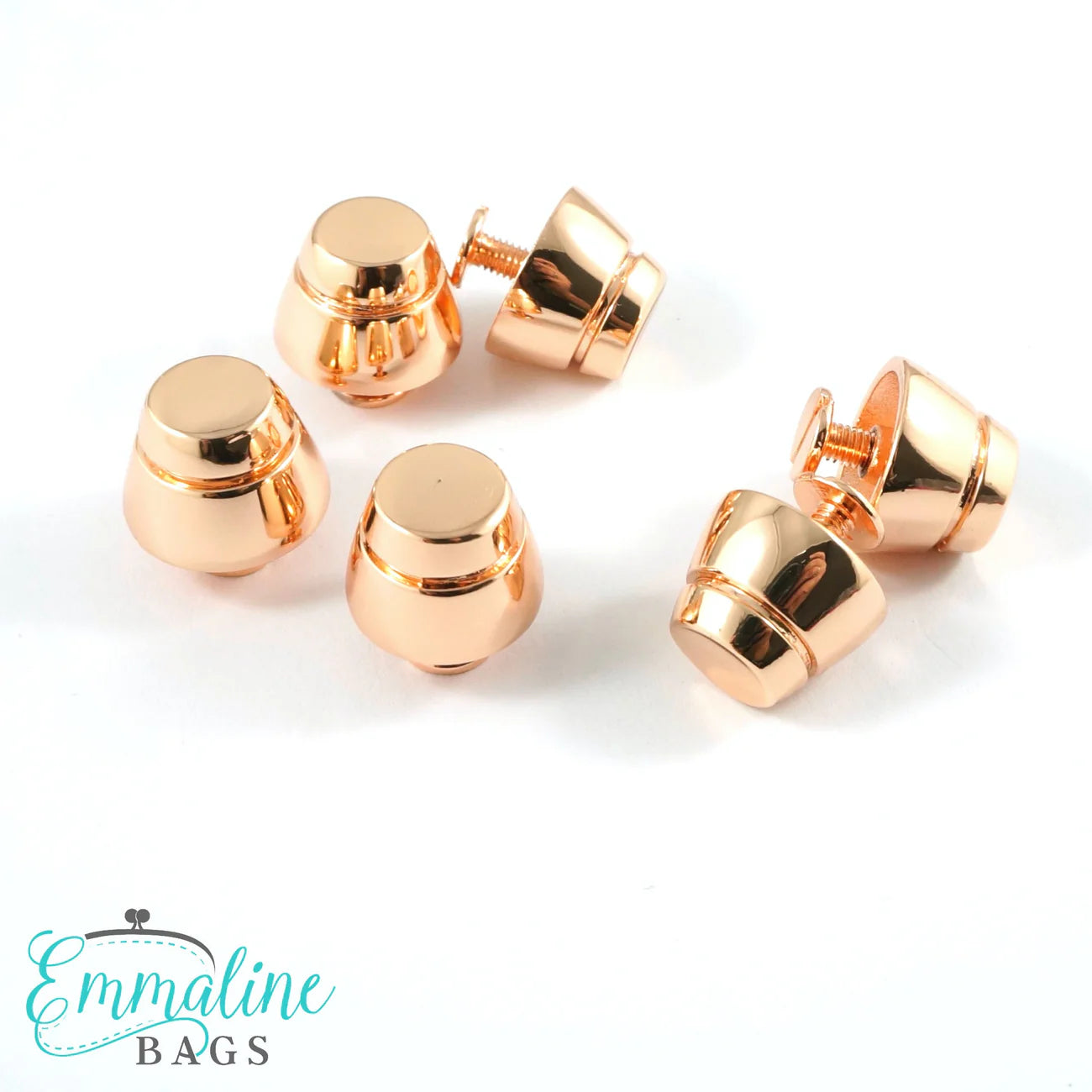 Premium Purse Feet: Size 14 mm (9/16") wide (6 pack) - Rose Gold/Copper