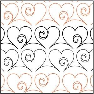 Love Doodle 3" Wide Longarm Pantograph Pattern - Double Row, 144" Long