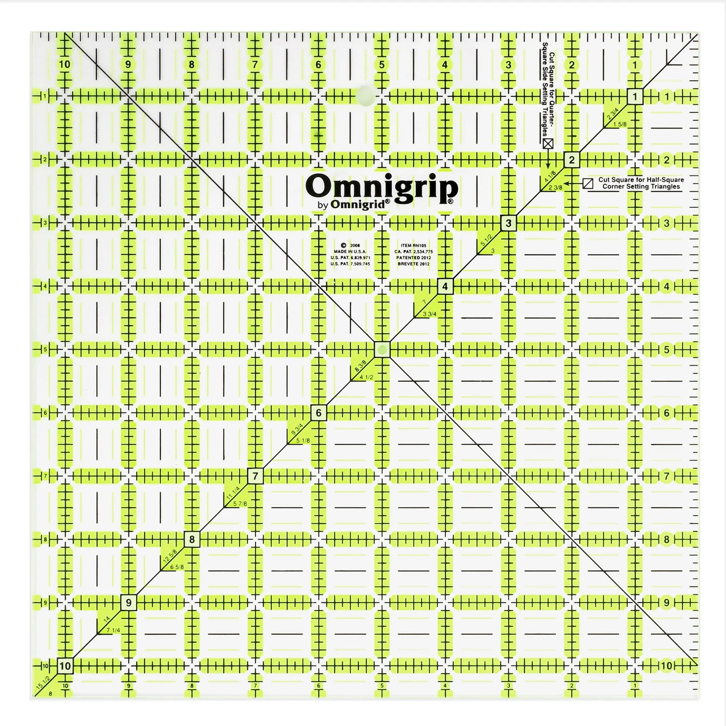 Omnigrid 10-1/2" x 10-1/2" Ruler