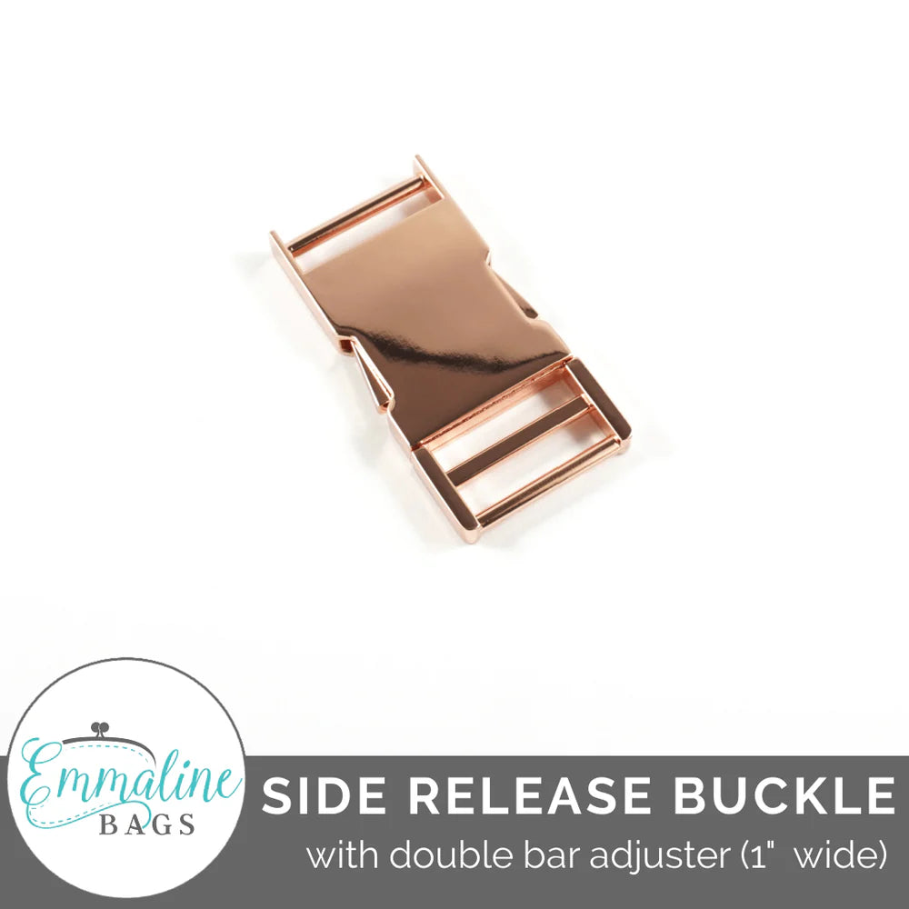 Side Release Buckle: With Double Bar Adjuster - 1" (25 mm) Rose Gold/Copper