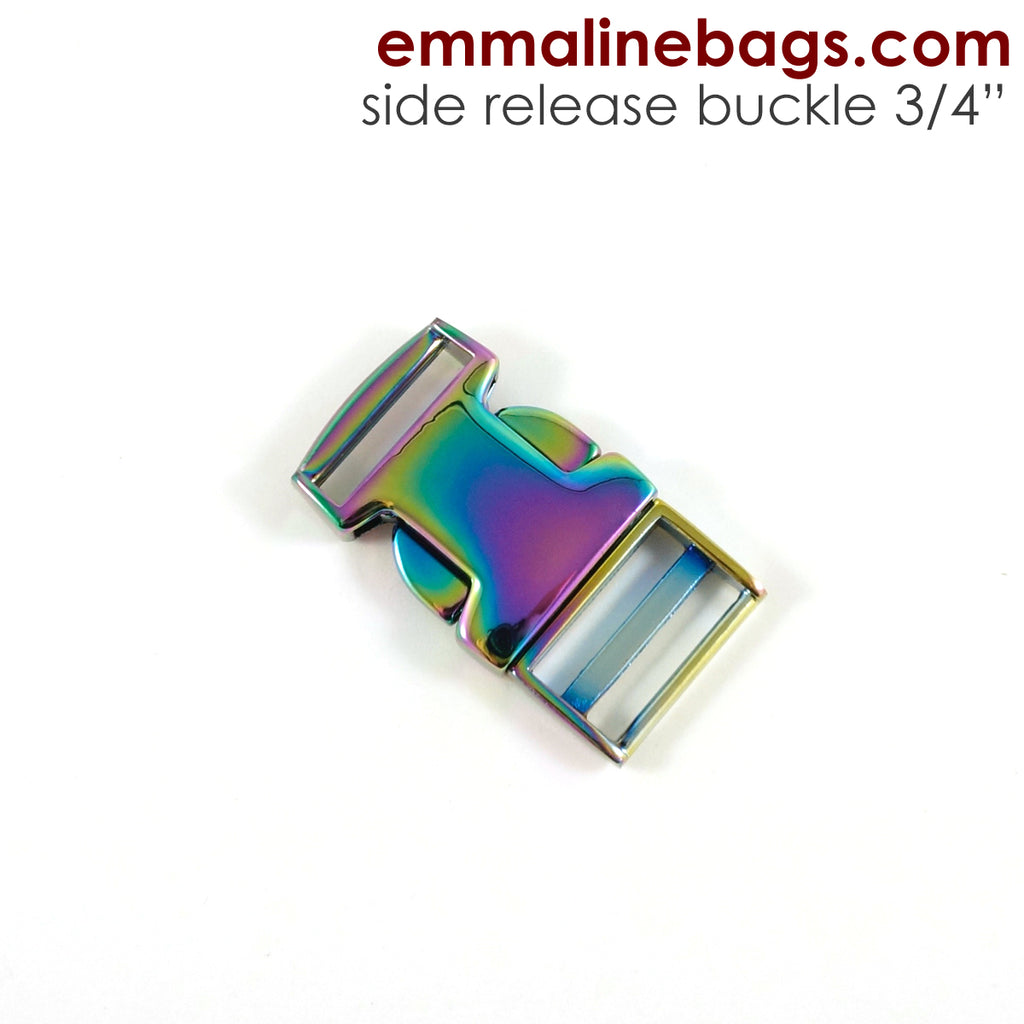 Side Release Buckle: 3/4" (18mm) Iridescent Rainbow