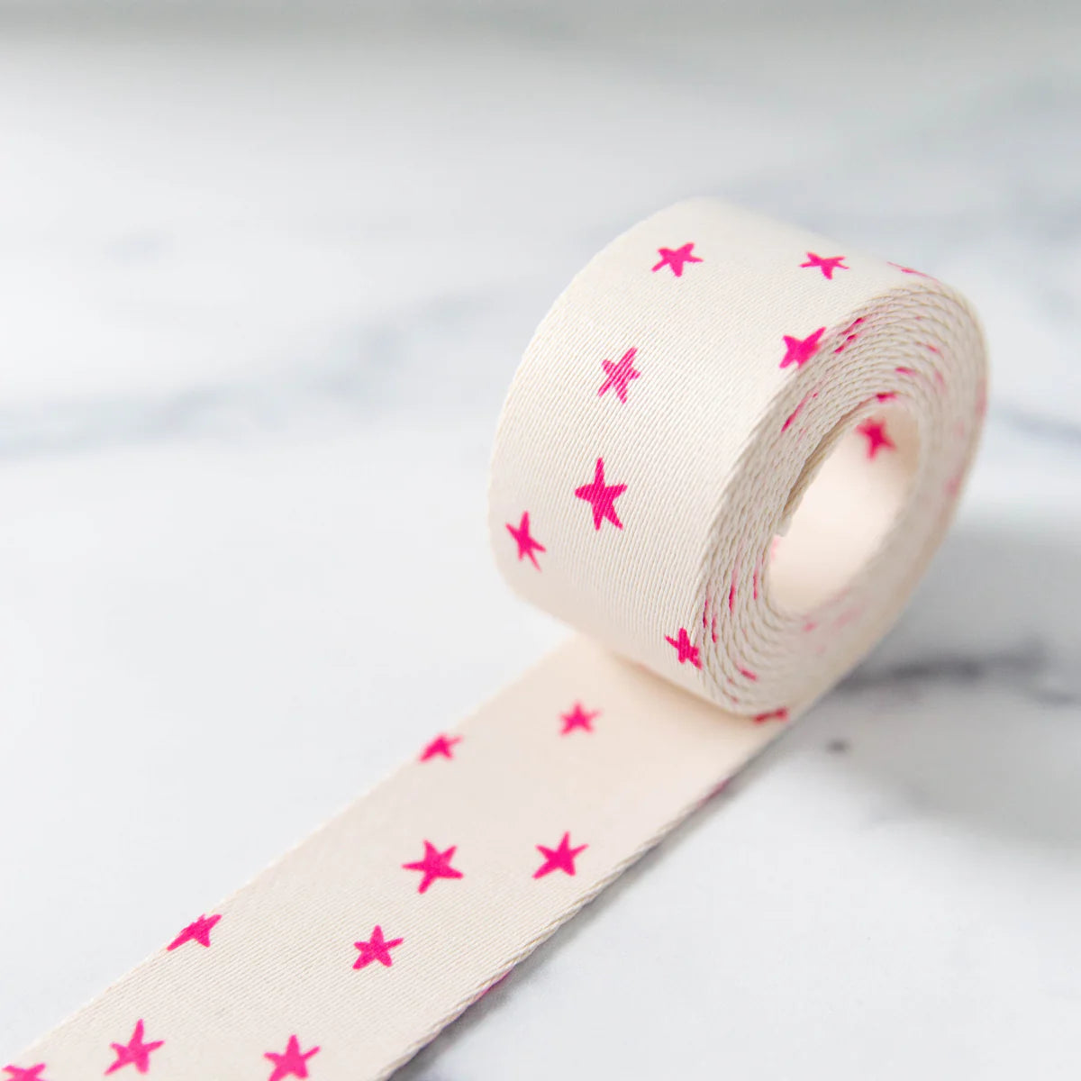 Starry Webbing in Natural in Pink - 1 1/2" - Alexia Abegg - PER QUARTER METRE / 10" CUT