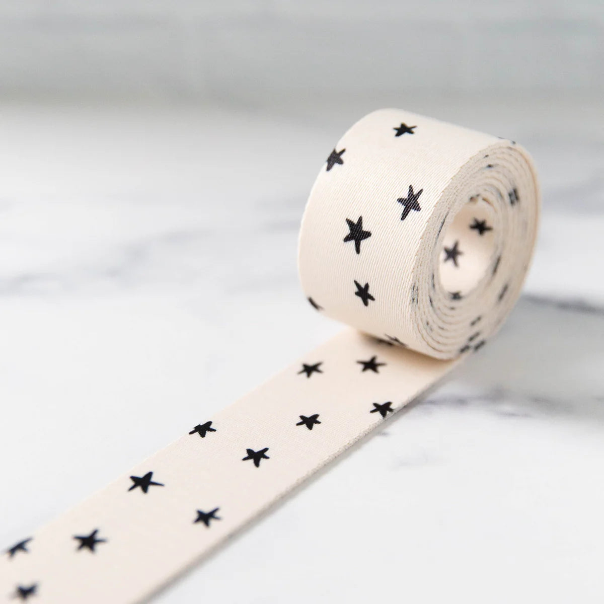 Starry Webbing in Natural in Black - 1 1/2" - Alexia Abegg - PER QUARTER METRE / 10" CUT