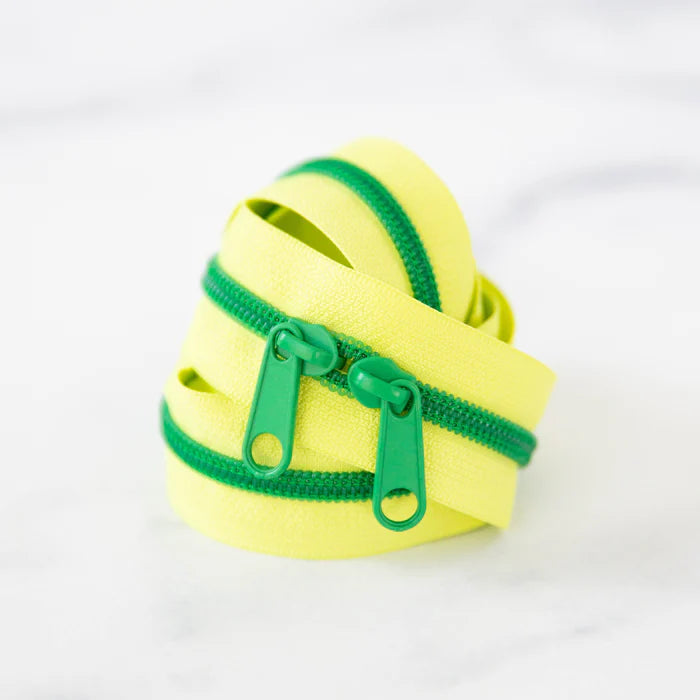 30" Zipper - Double Pull in Lemon Lime