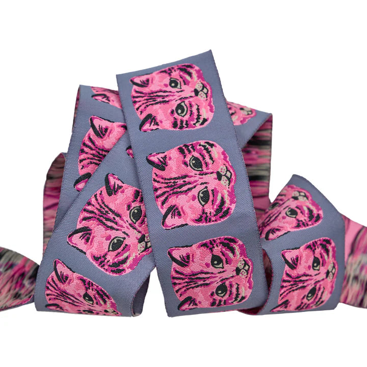 Meow Meow Ribbon by Sarah Watts - 1.5" PER QUARTER METRE