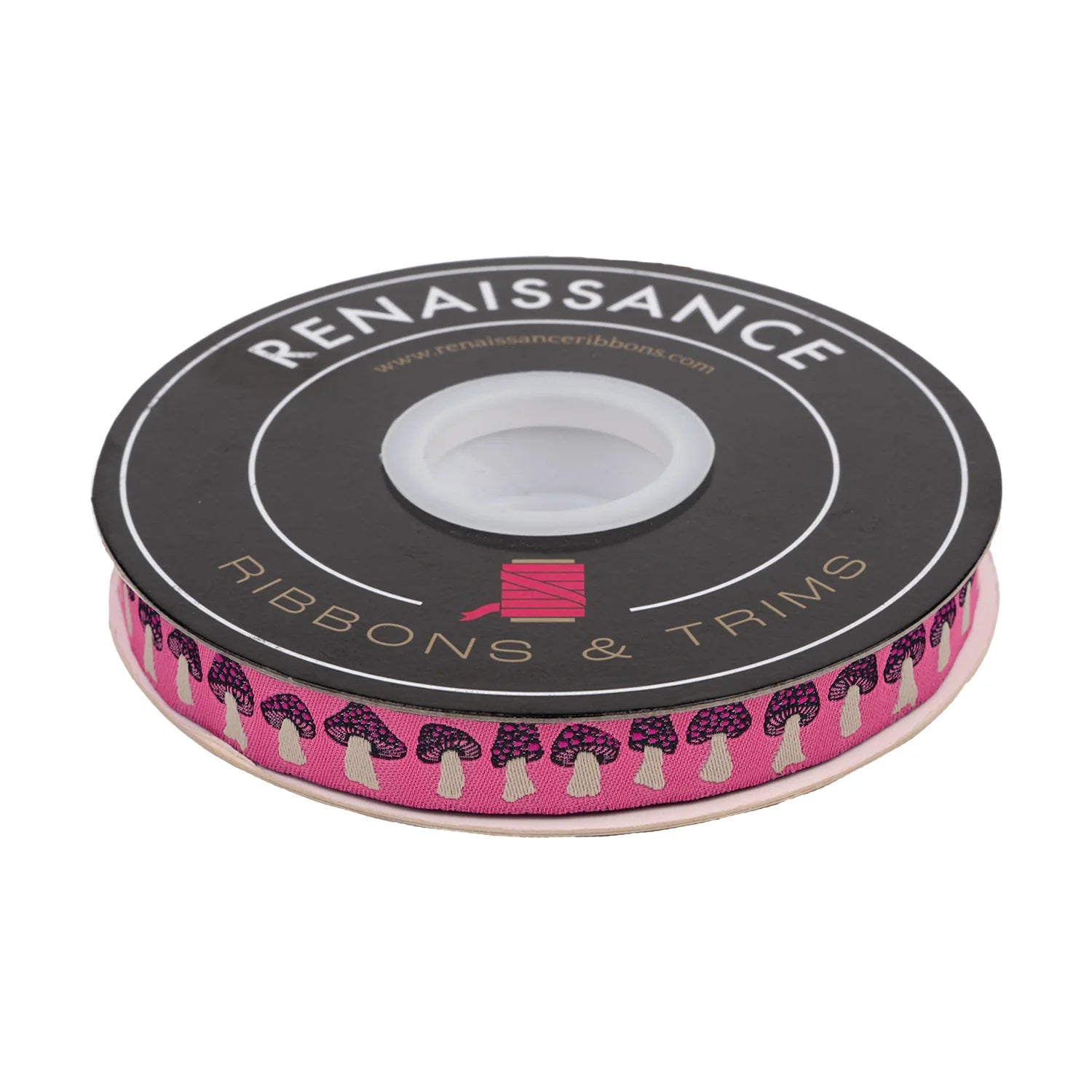 Mushrooms Ribbon by Sarah Watts - 5/8" PER QUARTER METRE