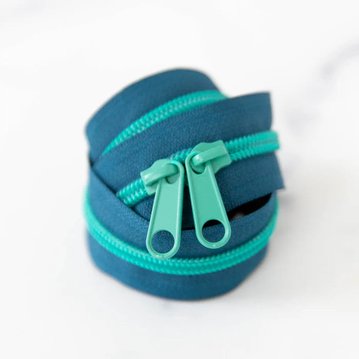 30" Zipper - Double Pull in Tealtastic