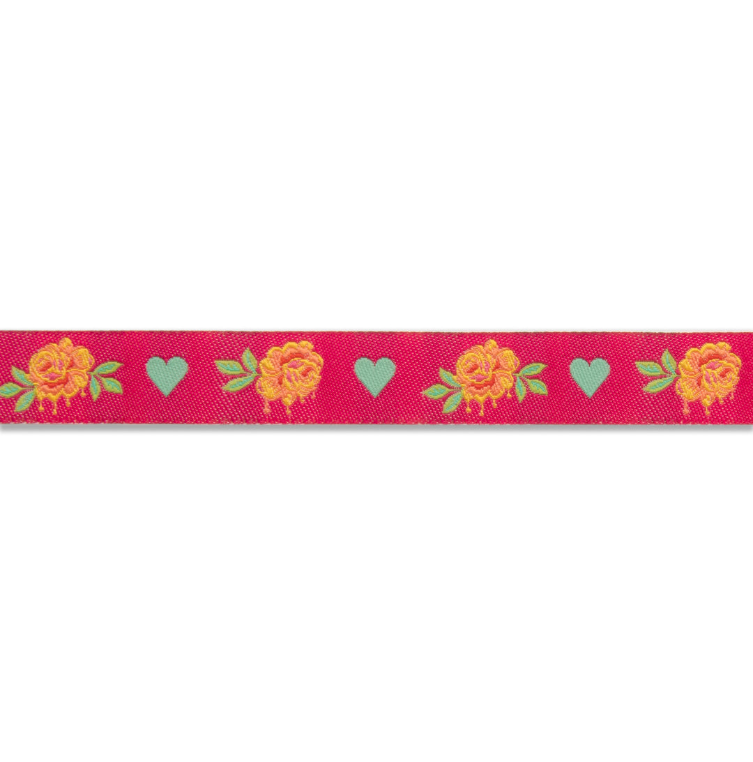 Painted Roses Pink 5/8" - Tula Pink - PER QUARTER METRE