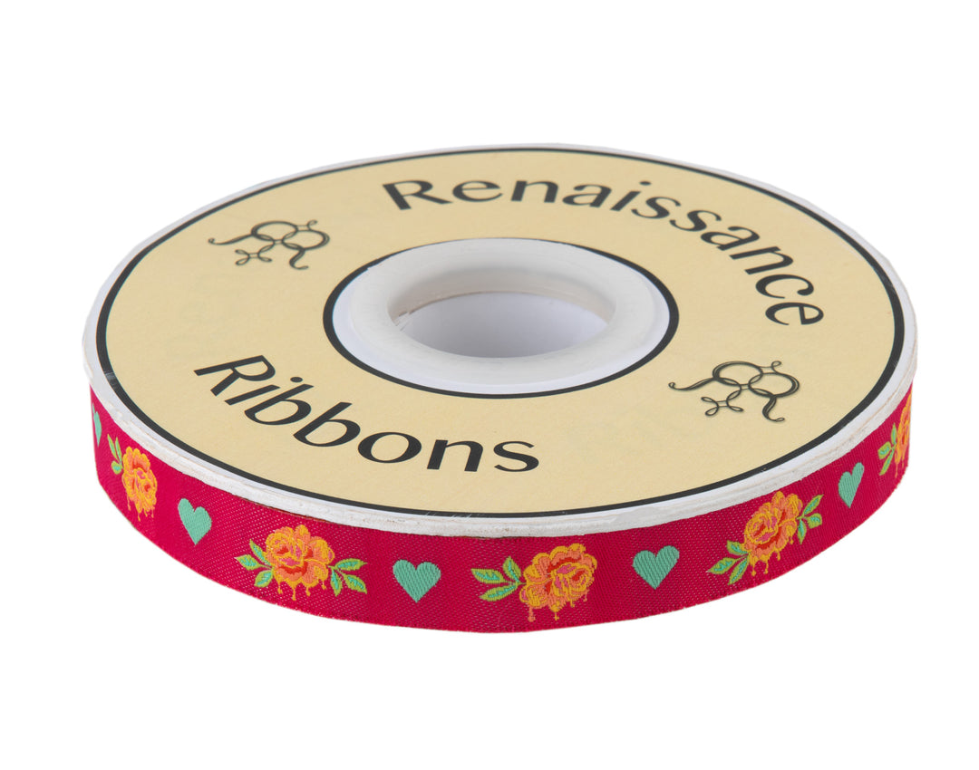 Painted Roses Pink 5/8" - Tula Pink - PER QUARTER METRE