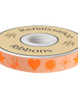 Everglow Fairy Flakes Lunar - Orange 7/8" - Tula Pink Webbing - PER QUARTER METRE