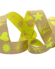 Everglow Fairy Flakes Moonbeam - Neon 7/8" - Tula Pink Webbing - PER QUARTER METRE