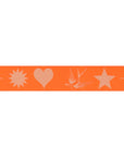 Everglow Fairy Flakes Lunar - Orange 7/8" - Tula Pink Webbing - PER QUARTER METRE