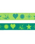 Everglow Fairy Flakes Spirit - Teal 7/8" - Tula Pink Webbing - PER QUARTER METRE