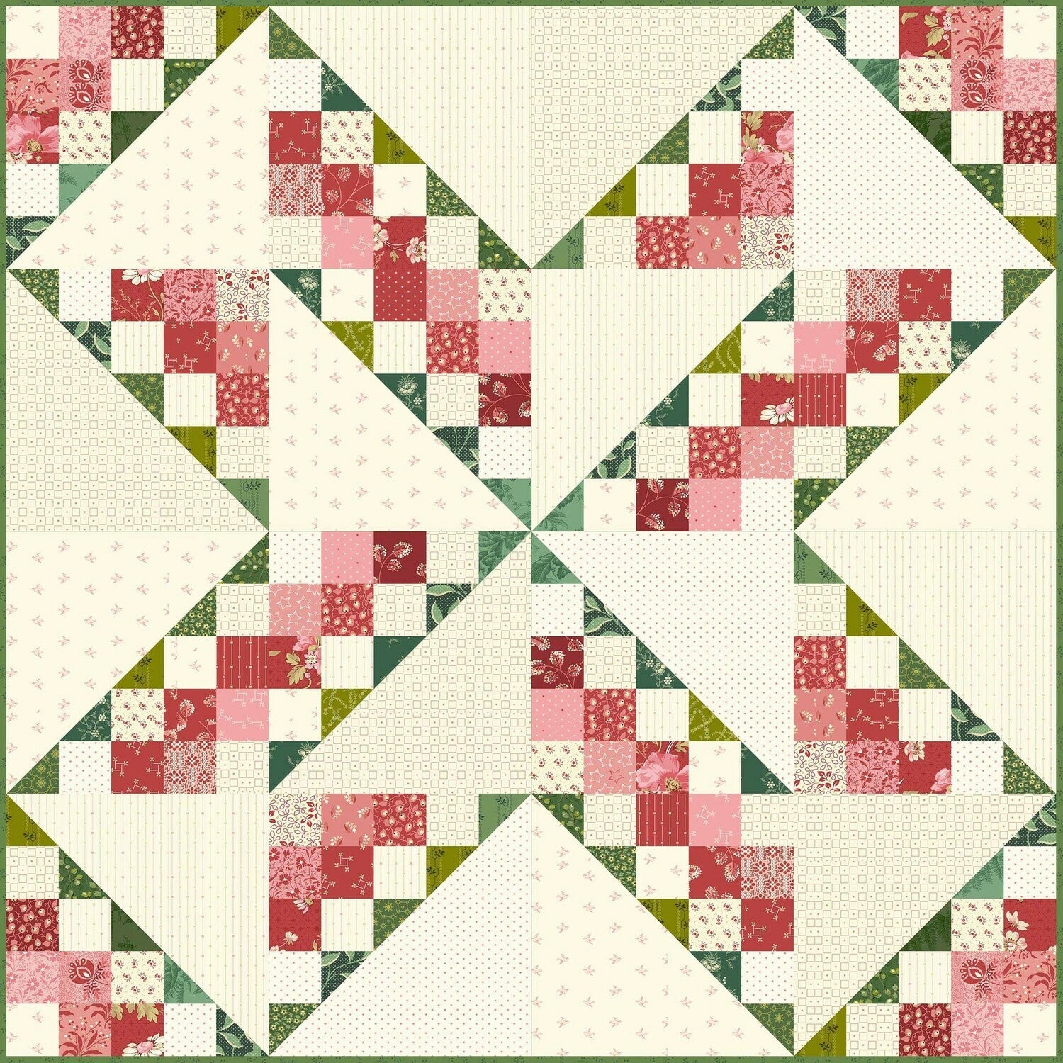 Christmas Trio Pieced Quilt Pattern