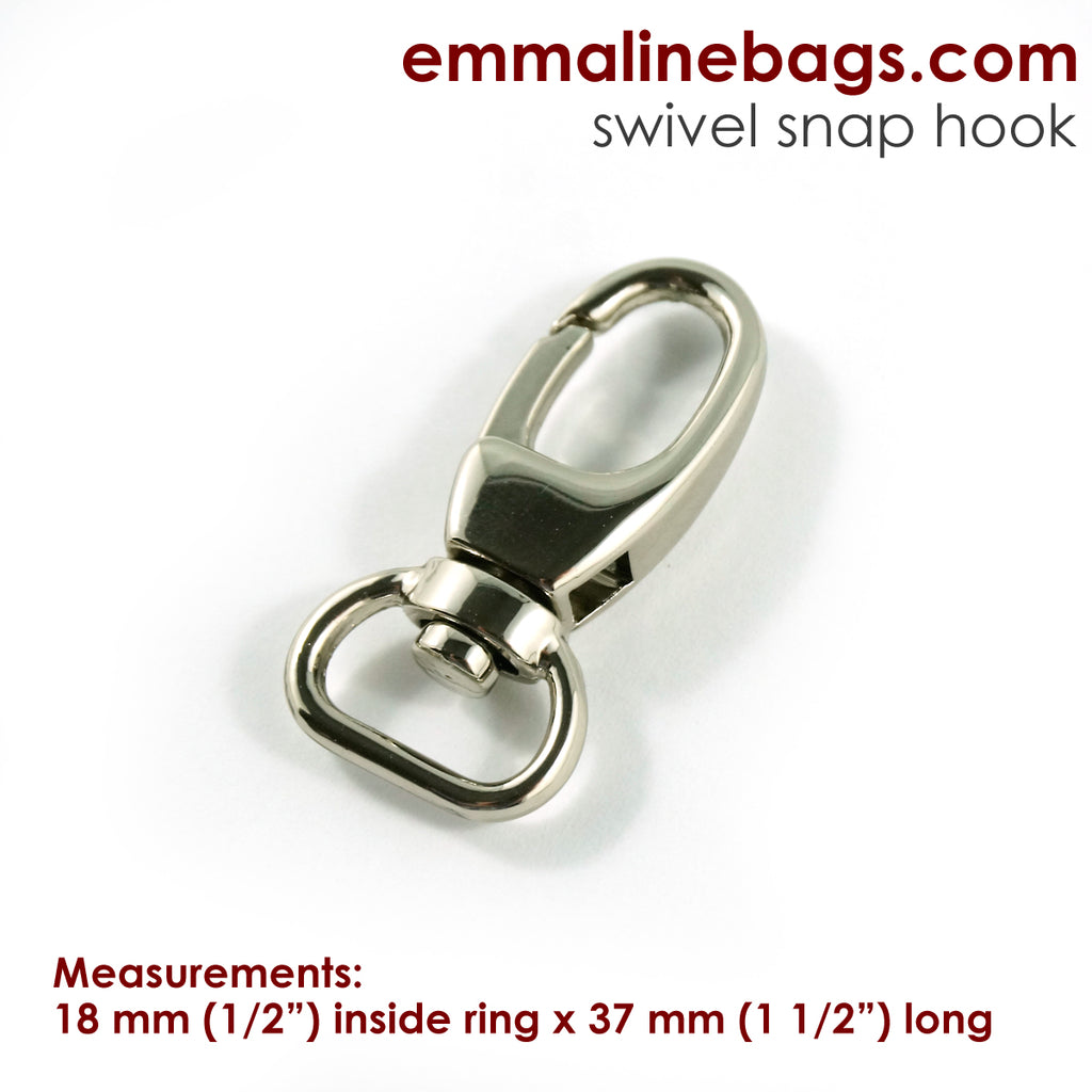 Swivel Snap Hook 1/2" (12 mm) in Nickel (2 Pack)