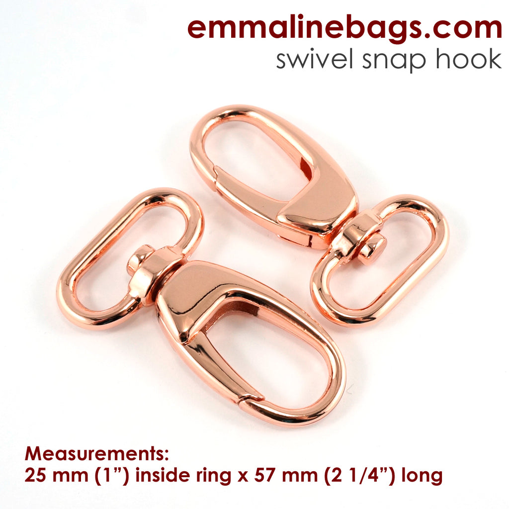 Swivel Snap Hook 1" (25 mm) in Rose Gold (2 Pack)