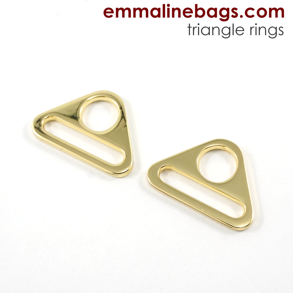 Triangle Rings: 1" (25 mm) Gold - 2 Pack