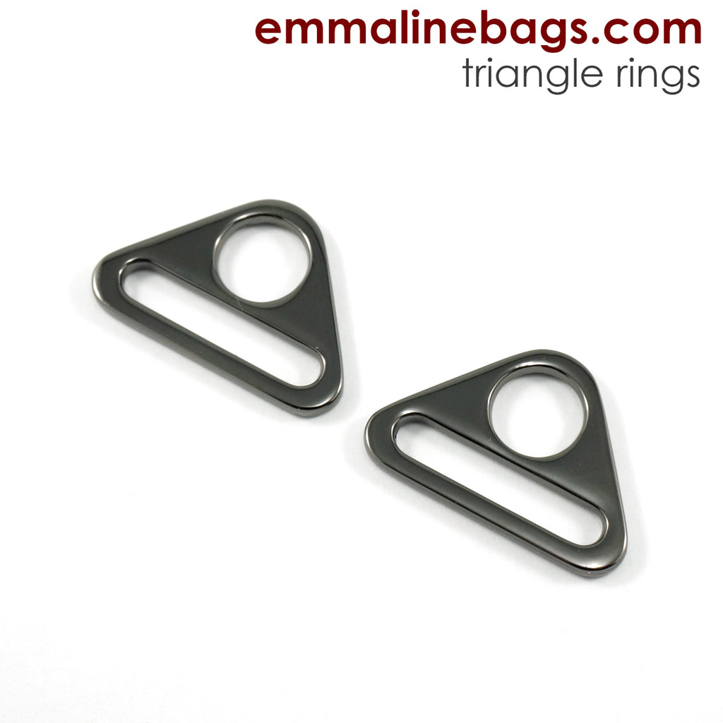 Triangle Rings: 1" (25 mm) Gunmetal - 2 Pack