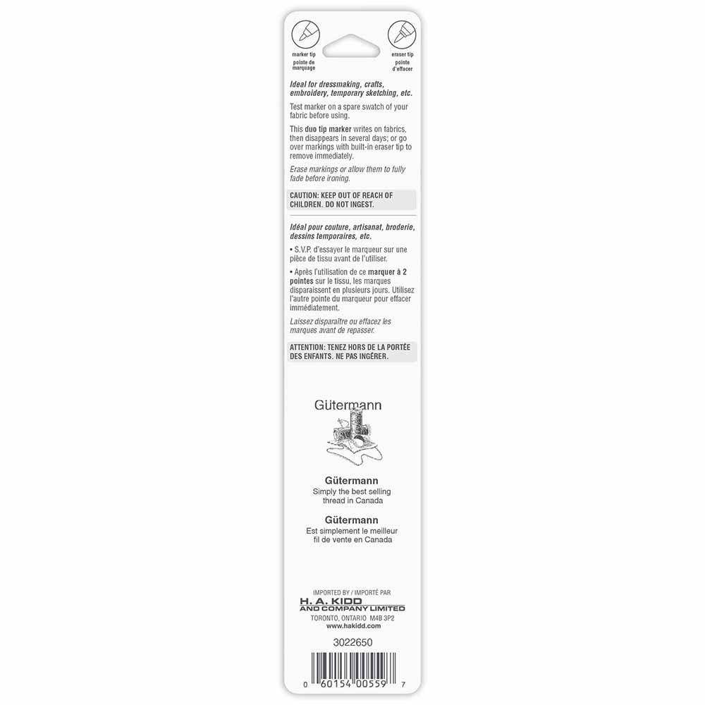 UNIQUE SEWING Fast Fade Fabric Marker with Eraser Tip - Purple
