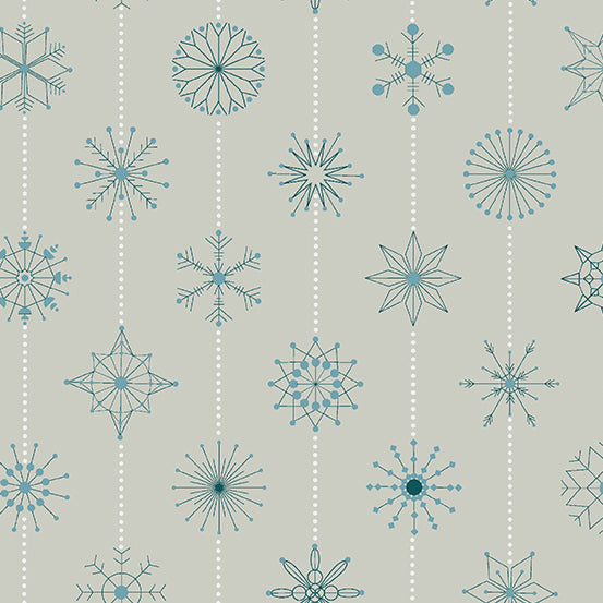 Natale Snowflakes Grigio - Giucy Giuce - PER QUARTER METRE Natale Snowflakes Grigio - Giucy Giuce - PER QUARTER METRE