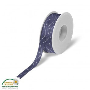 Stof Christmas Wonders Ribbon Blue - PER quarter metre