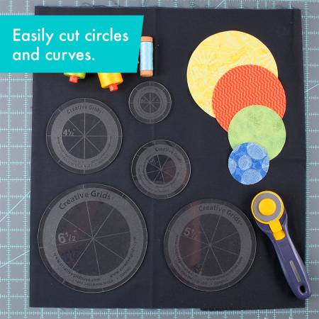 Creative Grids Quilt Ruler Circles (5 Discs with Grips) Quilt Ruler