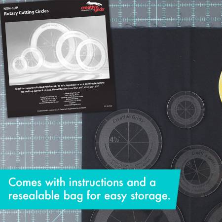 Creative Grids Quilt Ruler Circles (5 Discs with Grips) Quilt Ruler