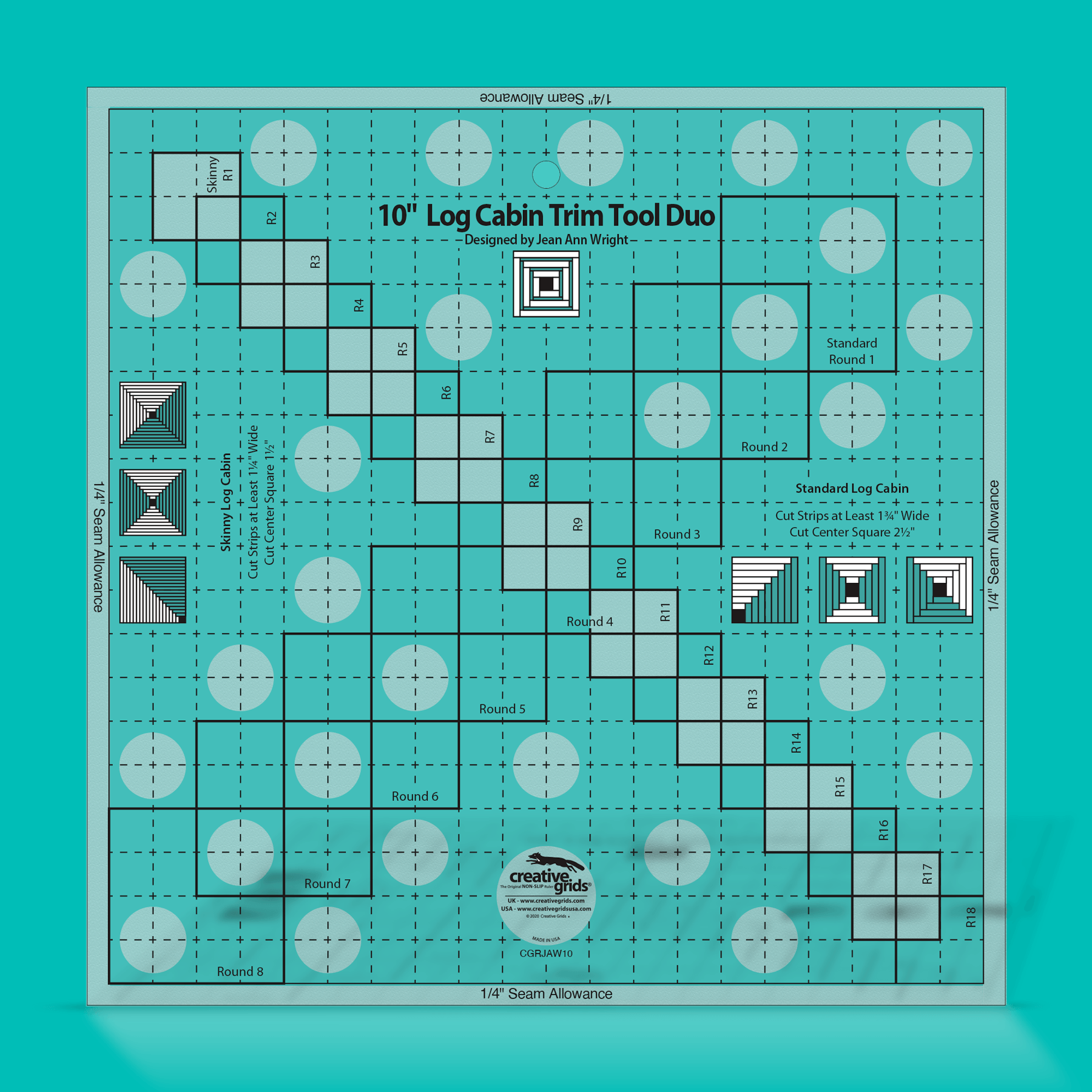 Creative Grids 10in Log Cabin Trim Tool Duo